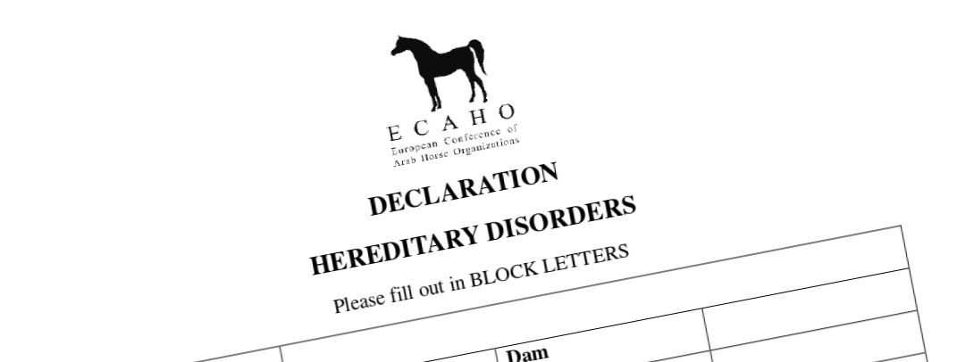 Hereditary disorders - sample declaration for owners
